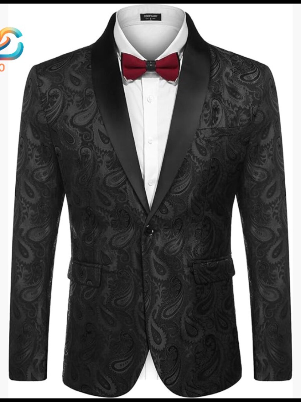Floral Tuxedo Jacket Shawl Collar Blazer For Prom Wedding Formal Events